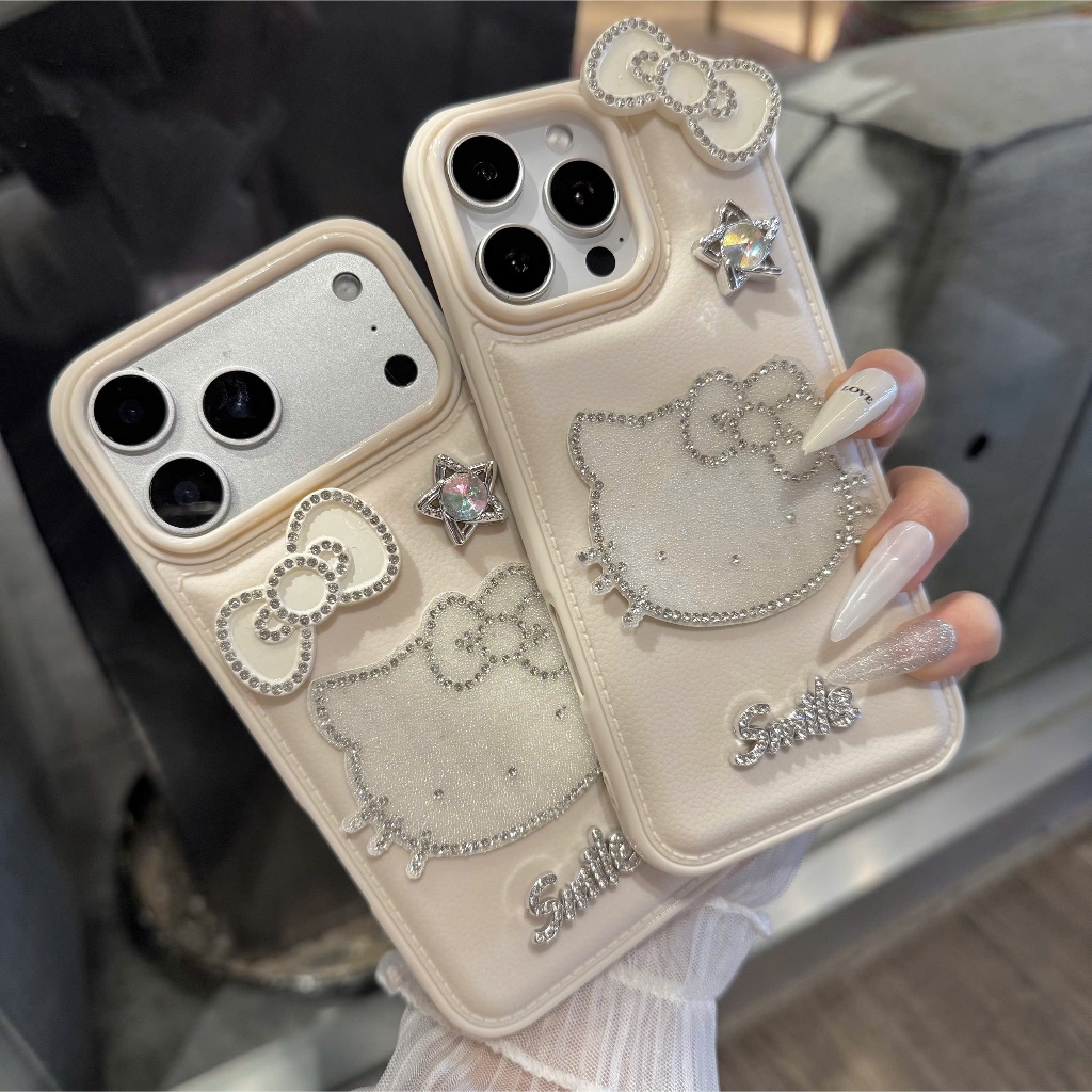 Ốp Lưng iPhone Hello Kitty Mix Charm Nơ – Siêu Xinh, Chống Nứt, Chống Bẩn, Bảo Vệ Điện Thoại