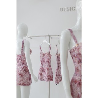 Đầm ren hoa mi Khiết Style dáng ngắn ôm body họa tiết hoa loang pastel phong cách quyến rũ KD413