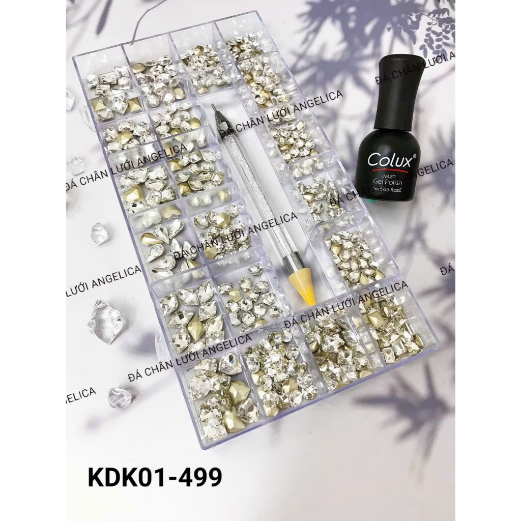 Combo 1 Khay Đá Khối + 1 Khay Đá Chân Bằng Mix Hình Siêu Sáng - Trang Trí Nail