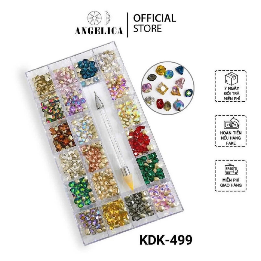 Combo 1 Khay Đá Khối + 1 Khay Đá Chân Bằng Mix Hình Siêu Sáng - Trang Trí Nail