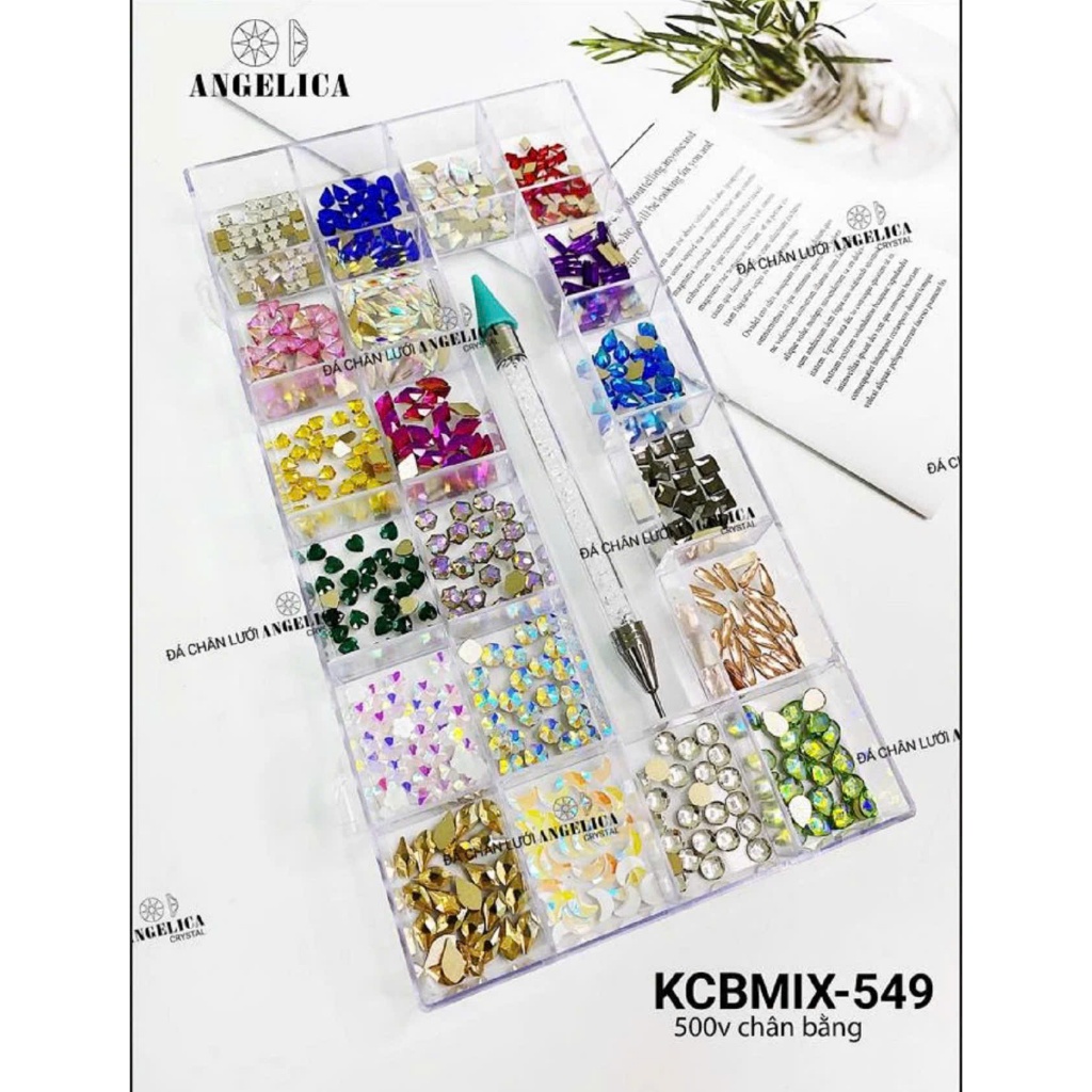 Combo 1 Khay Đá Khối + 1 Khay Đá Chân Bằng Mix Hình Siêu Sáng - Trang Trí Nail