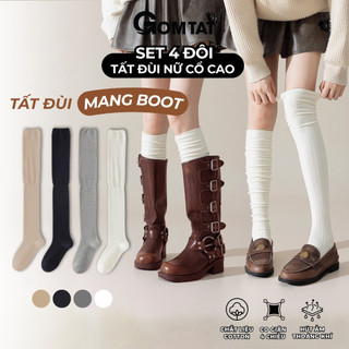 [LIVE MỞ BÁN] Tất đùi nữ cổ cao mang boot GOMTAT, vớ đùi mùa đông thời trang mang bốt, phong cách Hàn Quốc - KEM-002