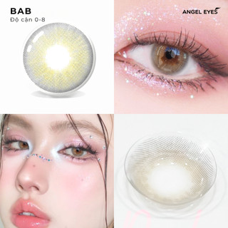 Lens xám tây có độ cận 0-8 BAB tự nhiên hiệu Angel Eyes | Kính áp tròng màu xám khói tây Dia 14.0