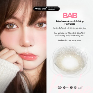 Lens xám tây có độ cận 0-8 BAB tự nhiên hiệu Angel Eyes | Kính áp tròng màu xám khói tây Dia 14.0