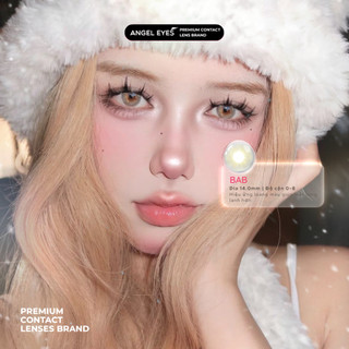 Lens xám tây có độ cận 0-8 BAB tự nhiên hiệu Angel Eyes | Kính áp tròng màu xám khói tây Dia 14.0