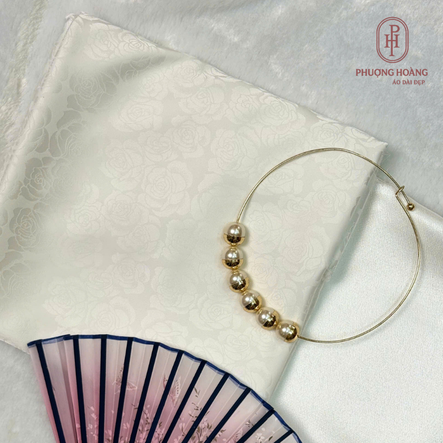 GẤM LỤA CAO CẤP [Phượng Hoàng] May Áo Dài, May Đầm Váy họa tiết Hoa Hồng, chất liệu mềm rũ, mặc Tết HH02