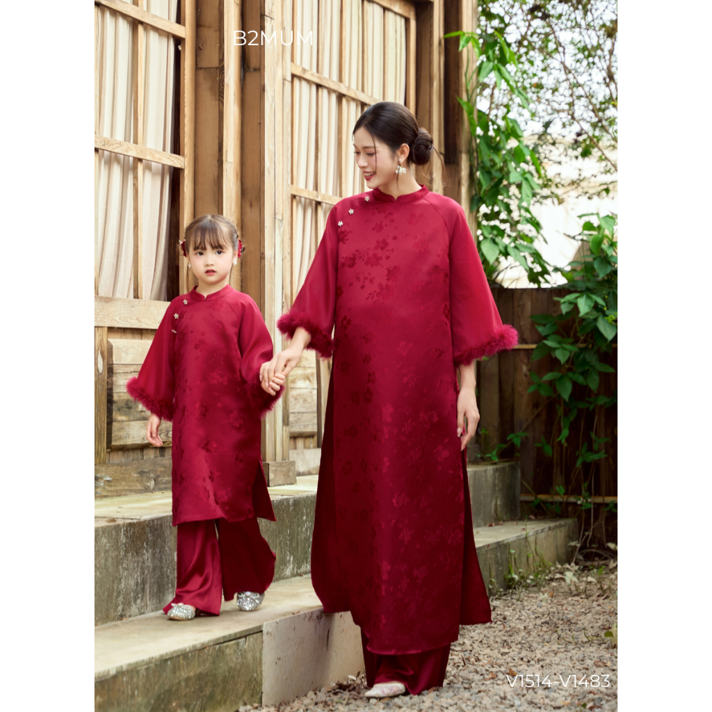 [ÁO DÀI BÉ] 13 - 33 kg họa tiết thêu, thiết kế duyên dáng cho bé mặc TẾT và MÙA LỄ HỘI - v1514 v1515 v1516 B2MUM