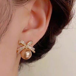 BÔNG TAI NƠ ĐÍNH ĐÁ THỜI TRANG PHONG CÁCH MÃ 2