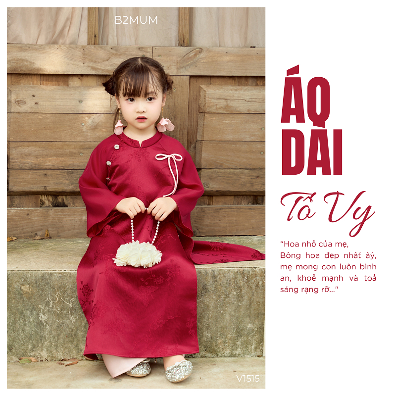 [ÁO DÀI BÉ] 13 - 33 kg họa tiết thêu, thiết kế duyên dáng cho bé mặc TẾT và MÙA LỄ HỘI - v1514 v1515 v1516 B2MUM