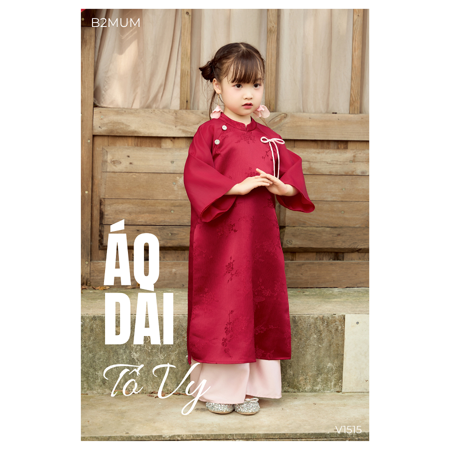 [ÁO DÀI BÉ] 13 - 33 kg họa tiết thêu, thiết kế duyên dáng cho bé mặc TẾT và MÙA LỄ HỘI - v1514 v1515 v1516 B2MUM