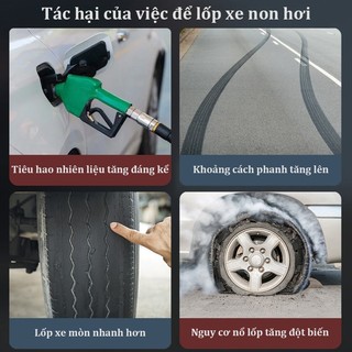 Máy Bơm Lốp Không Dây 6000mAh, Vừa Là Sạc Dự Phòng Di Động, Màn Hình Kép Số SIÊU SÁNG, Đo Áp Suất Chính Xác