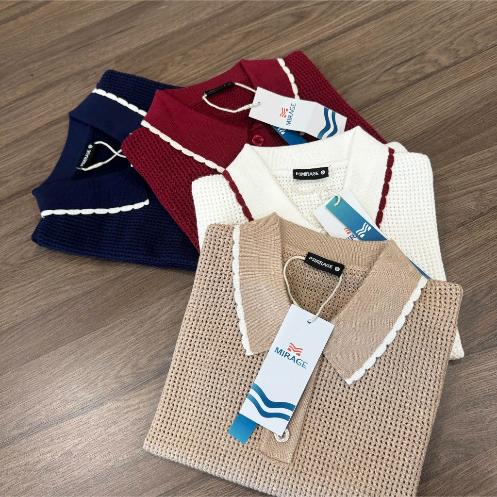 Áo Len Mirage Cổ Viền Màu Local Brand Chất Len Mongtoghi Mềm Mịn Thoáng Mát.