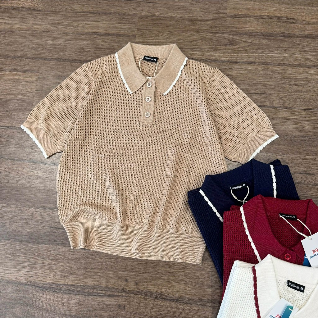 Áo Len Mirage Cổ Viền Màu Local Brand Chất Len Mongtoghi Mềm Mịn Thoáng Mát.