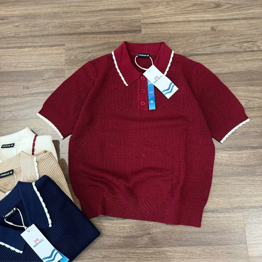 Áo Len Mirage Cổ Viền Màu Local Brand Chất Len Mongtoghi Mềm Mịn Thoáng Mát.