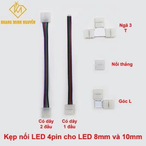 Đầu nối LED RGB 4pin, kẹp nối LED dây RGB 4pin