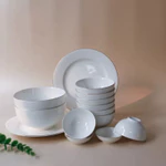 Bộ bàn ăn sứ xương 9 sản phẩm Minh Châu  bộ chén đĩa cao cấp siêu nhẹ kẻ vàng sang trọng tinh tế bền đẹp — ảnh 8