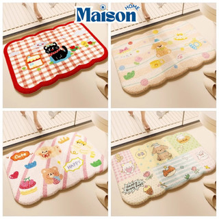 Thảm lau chân nhà tắm HOẠT HÌNH dễ thương MAISON, Thảm trải sàn Cashmere lông cừu mềm mịn siêu thấm hút