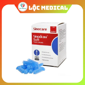 Kim chích lấy máu 4 cạnh đầu tròn dùng cho đo thử tiểu đường máy Sinocare (hộp 50 kim)