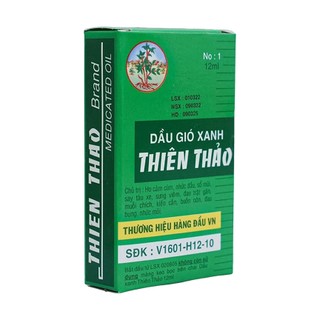 Dầu gió xanh Thiên Thảo hỗ trợ nghẹt mũi, chóng mặt, say tàu xe (chai 12ml)