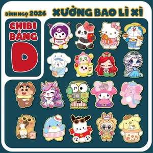 Bao Lì Xì Chibi 10 Cái Lì Xì Tết 2026 Bính Ngọ Hoạt Hình Giấy Lấp Lánh Dày Dặn BỐ KHỦNG LONG
