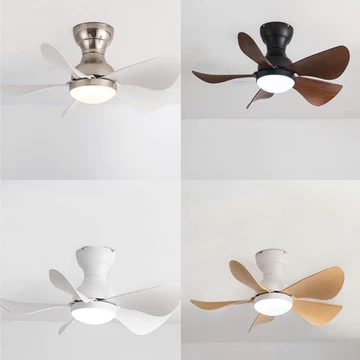 Quạt trần mini,Quạt trần sải ngắn cho phòng ngủ nhỏ sải cánh 74cm động cơ DC lõi đồng có đảo chiều kèm khiển