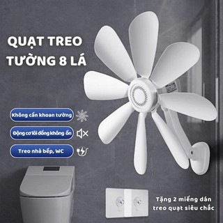 Quạt Treo Tường Mini YATASMART Không Cần Khoan Tường Lắp Đặt Dễ Dàng Điều Chỉnh Gió 360 Độ 5 Lá 8 Lá