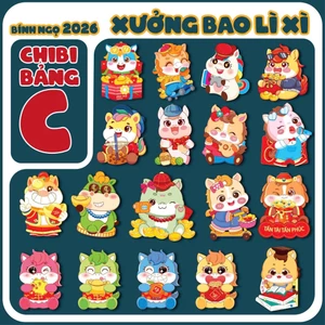 Combo Sỉ 50 Cái Lì Xì Chibi Chipi 2026 Ngựa Nhiều Mẫu 3D Size To Hoạt Hình Phản Quang BỐ KHỦNG LONG