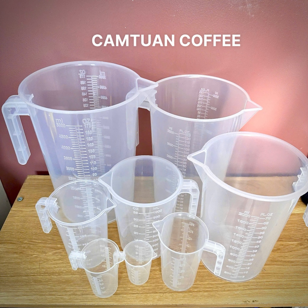 Ca đong định lượng pha chế dày dặn, vạch chia chuẩn xác dung tích 50ML, 100ML, 250ML, 500ML, 1L, 2L, 3.5L, 5L
