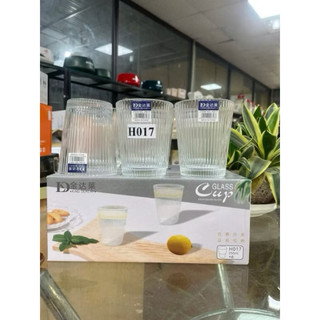 Ly Thuỷ Tinh, Cốc Thuỷ Tinh Vân Sọc Dung Tích 250ml, 390ml Thiết Kế Sang Trọng Phù Hợp Decor Nhà, Quán Cà Phê, Nhà Hàng,