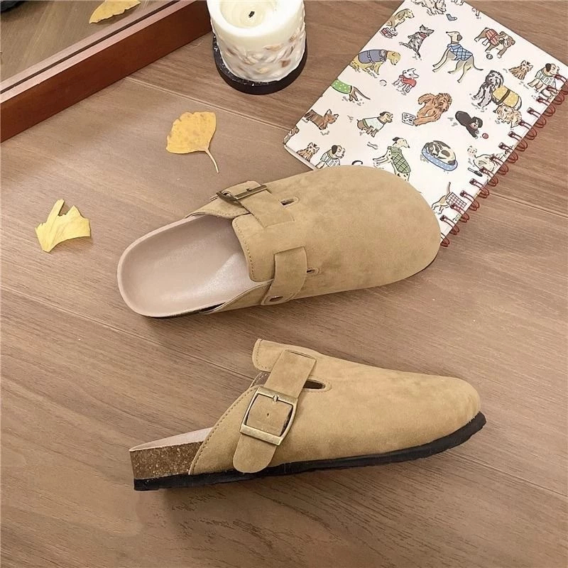 [Peinn] [Tăng 1 Size] Dép Slip-On Giày Lười Nữ, Sục Da Lộn chất da mềm Đế cao thời trang_MINA