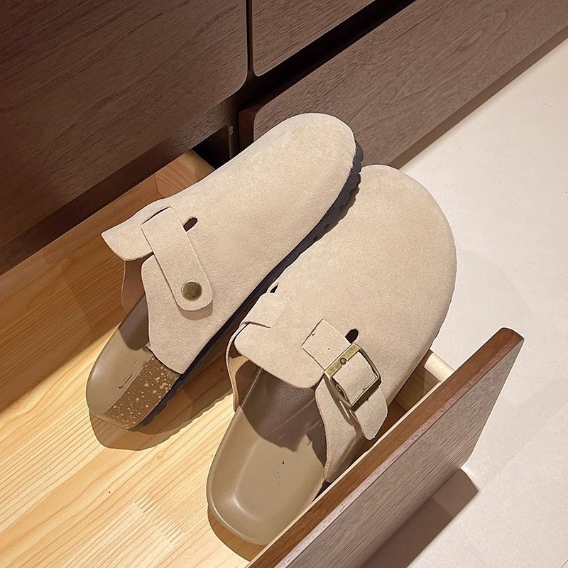 [Peinn] [Tăng 1 Size] Dép Slip-On Giày Lười Nữ, Sục Da Lộn chất da mềm Đế cao thời trang_MINA
