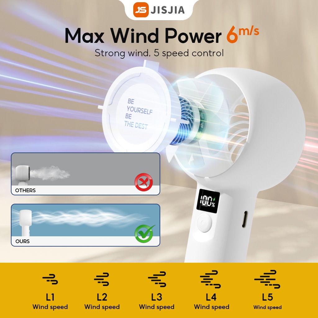 YODEVOE A2 Quạt Cầm Tay Giao Mạnh Màn Hình LED Điều Chỉnh Tốc Độ Lưu Lượng Giao Thiết Kế Nhỏ Gọn Làm Mát Cá Nhân