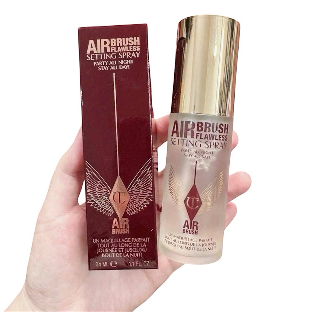 Xịt Khóa Nền Charlotte Tilbury Airbrush Setting Spray –  Full size 100ml – Giữ Makeup Lâu, Lớp Sương Mịn, Chống Trôi.