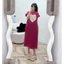 Váy suông rộng dáng dài cộc tay Đầm bầu chubby bigsize mặc nhà đi chơi xinh họa tiết trái tim to đính nơ T1373G