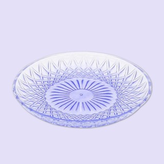 Đĩa nhựa cỡ to bày hoa quả, ngũ quả, đựng đồ ăn lẩu kiểu dáng loe sâu lòng, trắng trong suốt 26cm