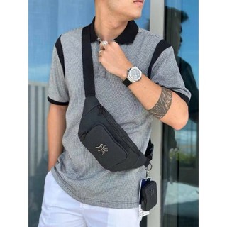 Túi Bao Tử NY Nam Nữ Nhiều Ngăn Chống Thấm Nước, Túi Đeo Bụng Chất Vải Da Cao Cấp Phong Cách Thời Trang