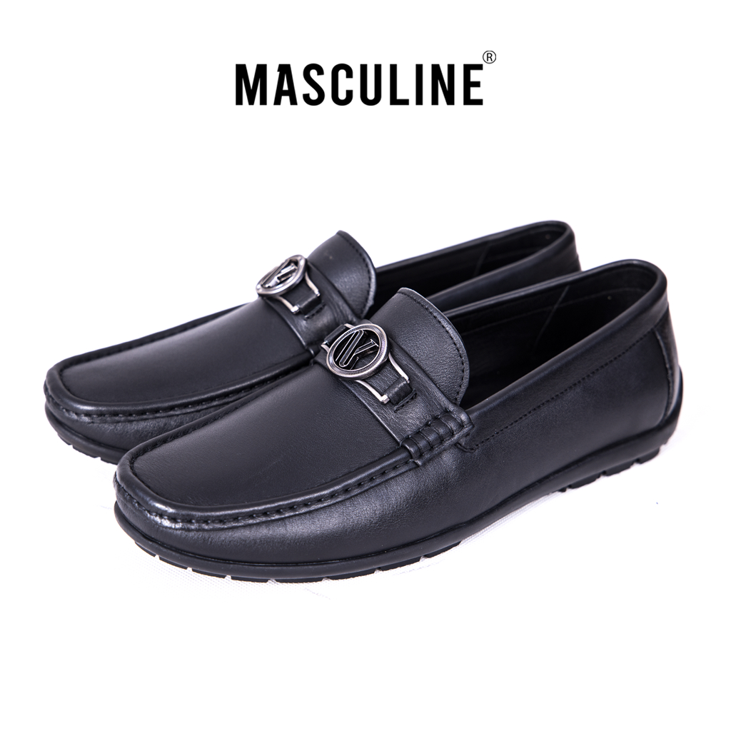 Giày Moccasin nam MASCULINE GLP502 - Giày lười công sở cao cấp da bò thật, da mềm đế chống trượt