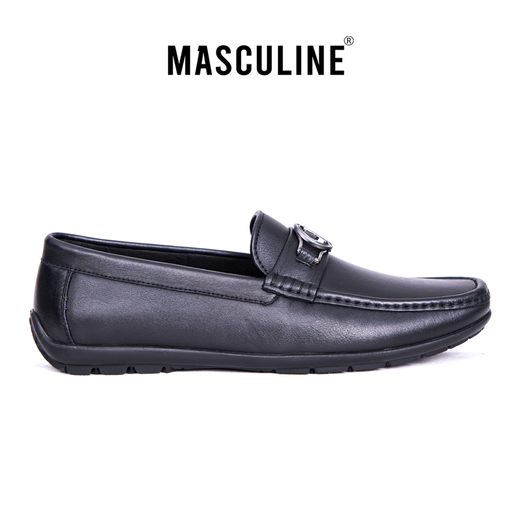 Giày Moccasin nam MASCULINE GLP502 - Giày lười công sở cao cấp da bò thật, da mềm đế chống trượt