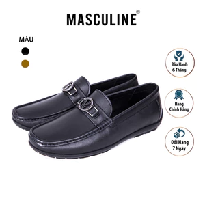 Giày Moccasin nam MASCULINE GLP502 - Giày lười công sở cao cấp da bò thật, da mềm đế chống trượt