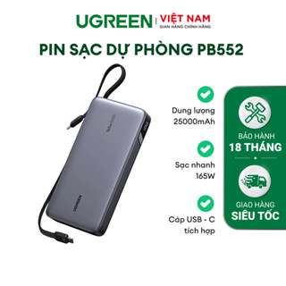 Sạc di động 145W/165W Ugreen | Cáp USB-C tích hợp | Bảo hành 18 tháng 1 đổi 1 55992B 55995B