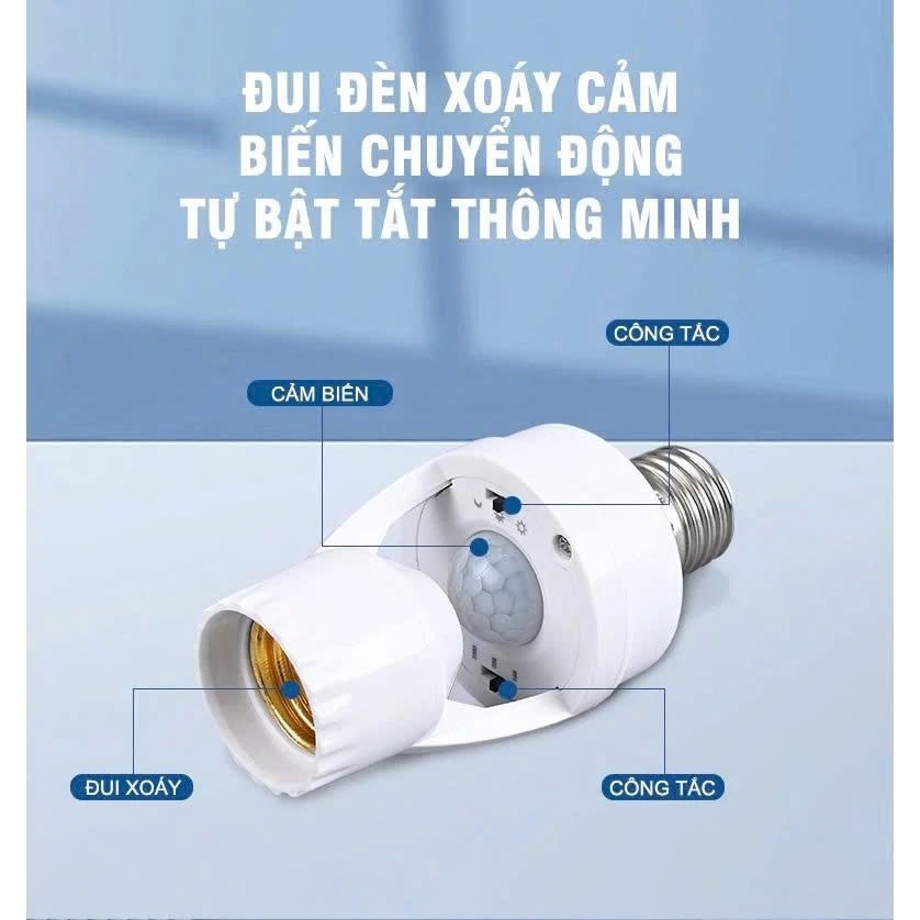 Đui Đèn Treo Cảm Ứng Thông Minh Hồng Ngoại E27, Đuôi Đèn E27 110-240V Có Cảm Biến Chuyển Động