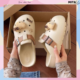 Sục nữ dép đế cao 4cm kèm charm kiểu dáng Hàn quốc dễ thương CS-224 Mita