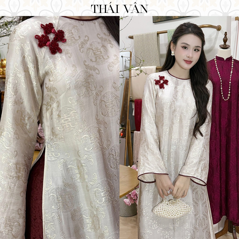 Áo Dài Cách Tân Tơ Tằm Thọ Dơi Trắng Dáng Suông Phối Nơ Sang Trọng ...