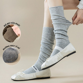 [LIVE MỞ BÁN] Tất nữ cổ cao lolita mang giày boot GOMTAT, vớ bắp chân nữ mang bốt mùa đông, mềm mịn giữ ấm - KEM-001