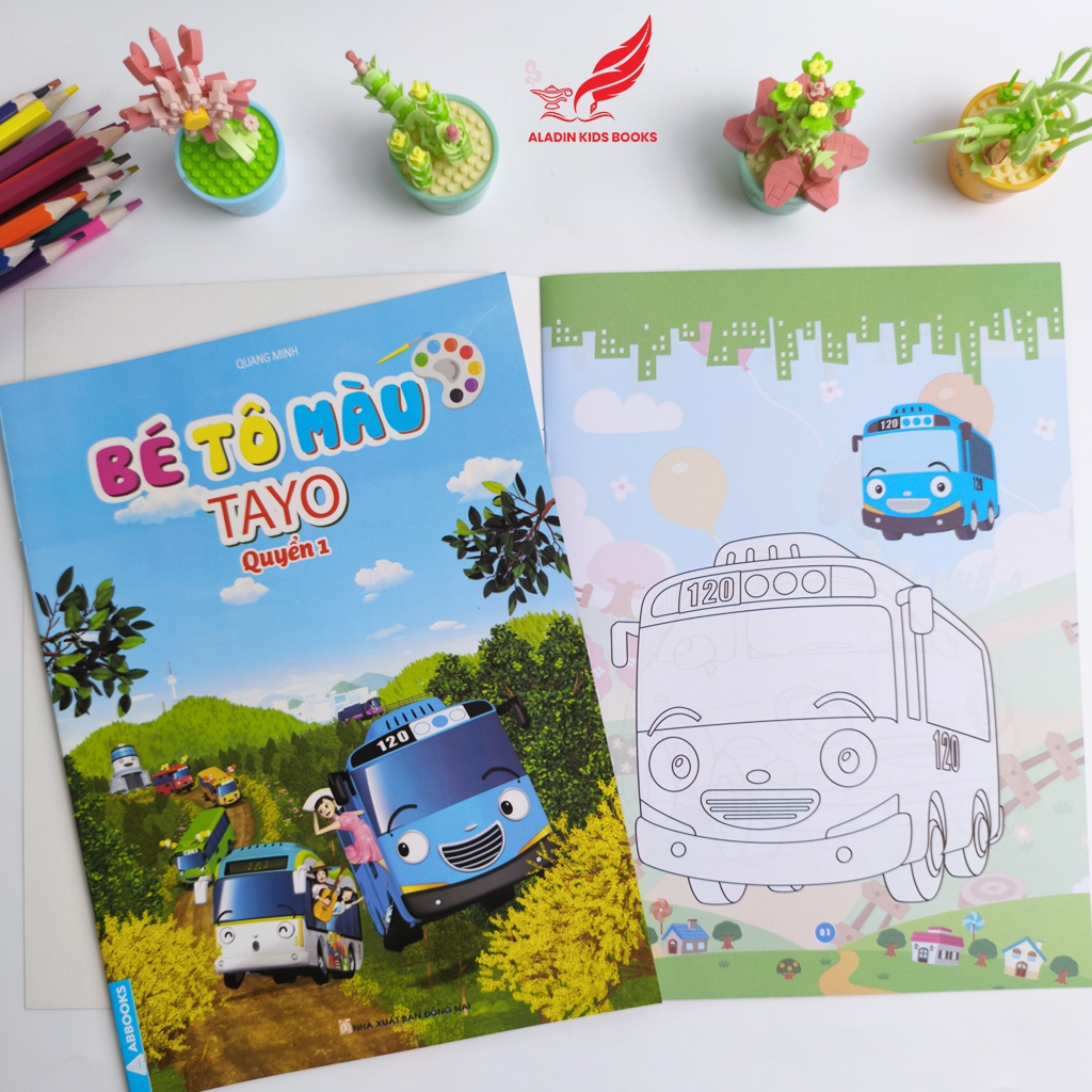 Sách-Bé Tô Màu – Chủ Đề TAYO | Quang Minh | NXB Đồng Nai (Chọn Quyển 1-4 / Trọn Bộ 4)