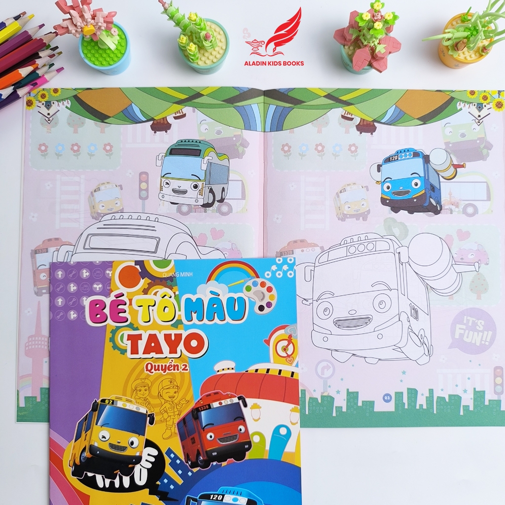 Sách-Bé Tô Màu – Chủ Đề TAYO | Quang Minh | NXB Đồng Nai (Chọn Quyển 1-4 / Trọn Bộ 4)