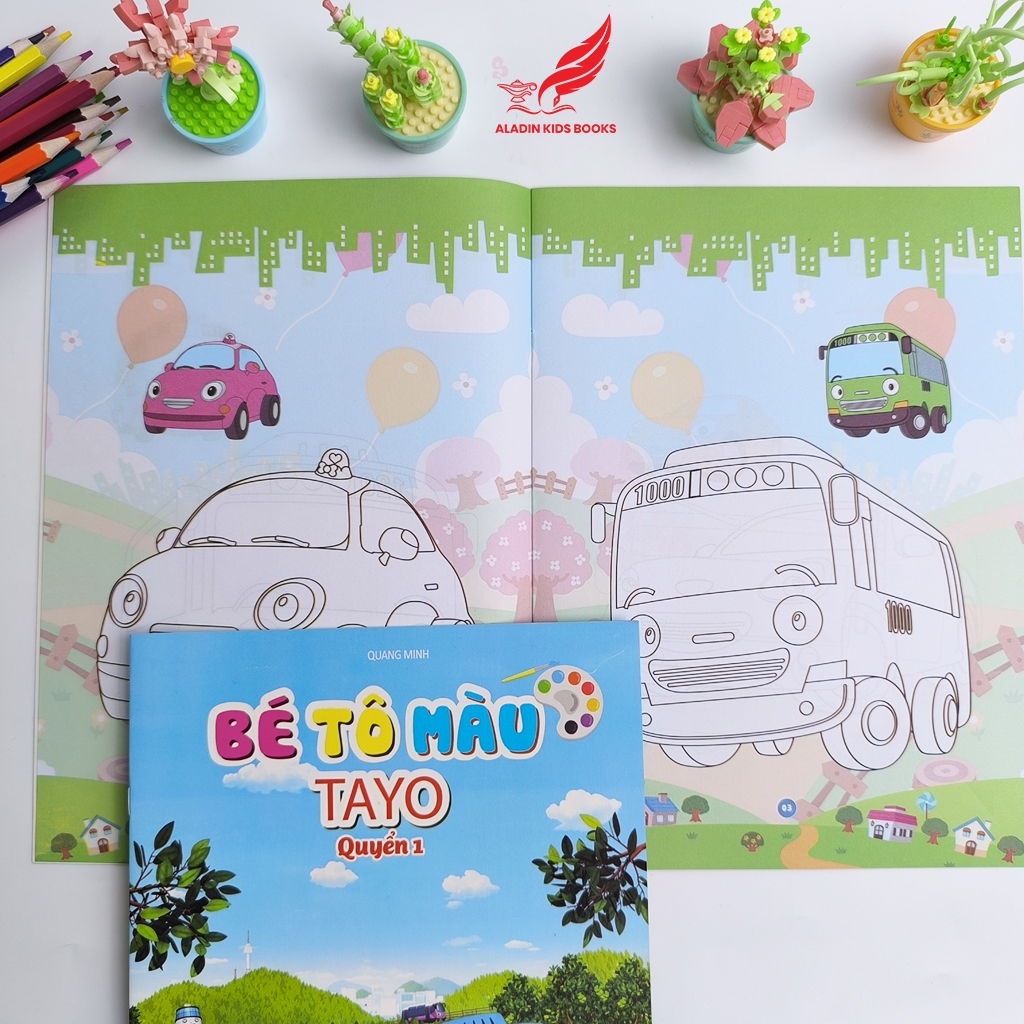 Sách-Bé Tô Màu – Chủ Đề TAYO | Quang Minh | NXB Đồng Nai (Chọn Quyển 1-4 / Trọn Bộ 4)