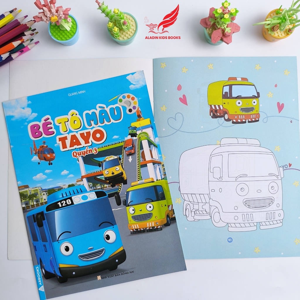 Sách-Bé Tô Màu – Chủ Đề TAYO | Quang Minh | NXB Đồng Nai (Chọn Quyển 1-4 / Trọn Bộ 4)