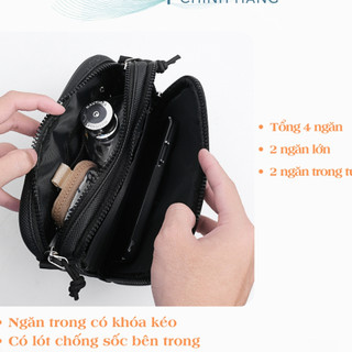Túi Đeo Chéo Có Kèm Túi Nhỏ Nhiều Ngăn Cao Cấp, Túi Đeo Đựng Ví Điện Thoại Tiện Lợi Chống Nước