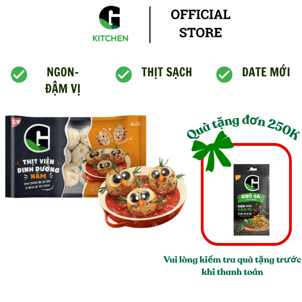 Thịt viên dinh dưỡng Nấm G Kitchen 300g [Giao HCM]
